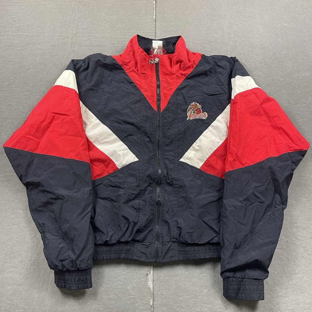 Champion San Diego State Windbreaker Mens Medium Black Full Zip Up Black Jacket